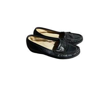 SAS Kiltie Tassel Loafers Womens 8 M Black Leather Slip On Shoes Made in USA